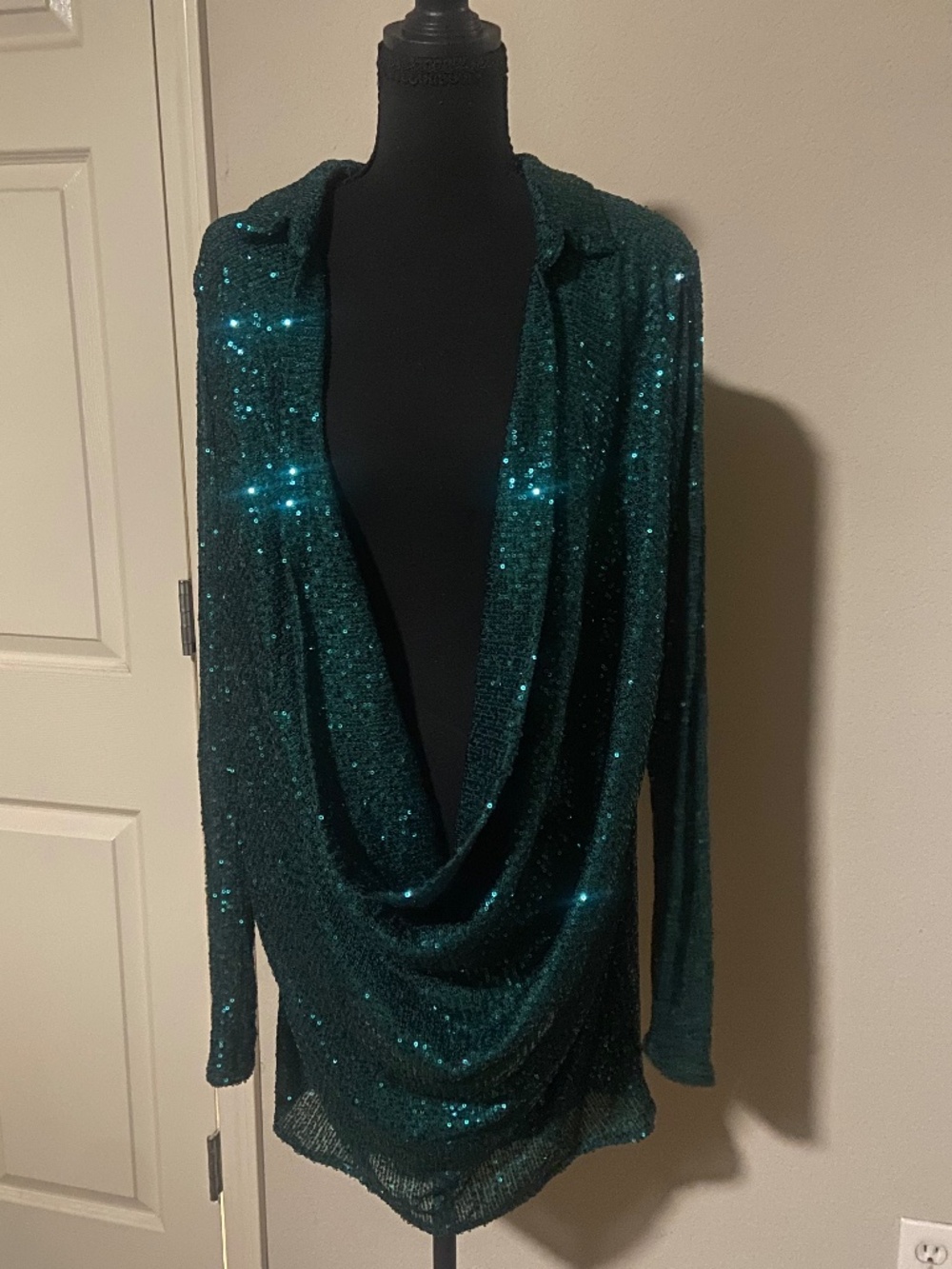 NWT Fashion Nova Money Spender Sequin Mini Dress Teal XL